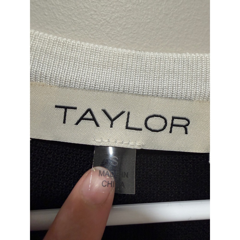 Taylor Preppy Glam Short Sleeve Mini Dress Black Women Size Small - Picture 3 of 6